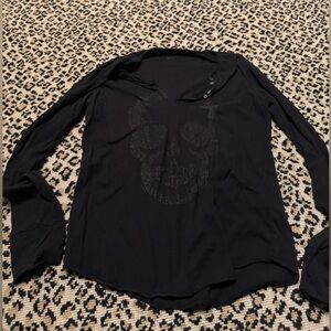 Zadig&Voltaire black skull top - logo - check out my closet!